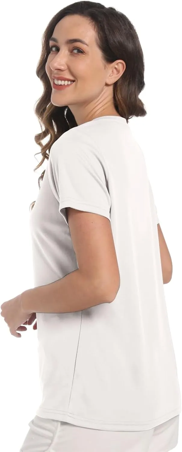 Summer T Shirts for Women Athletic Running T-Shirt Top Quick Dry UV Protection Gym Breathable Short Sleeve Sport Hiking Tops