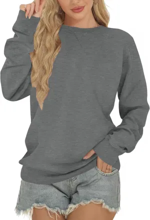 Sweatshirts for Women, Crewneck Casual Sweatshirts Woman Loose Fit Long Sleeve Pullover Tops Cute Soft Shirt