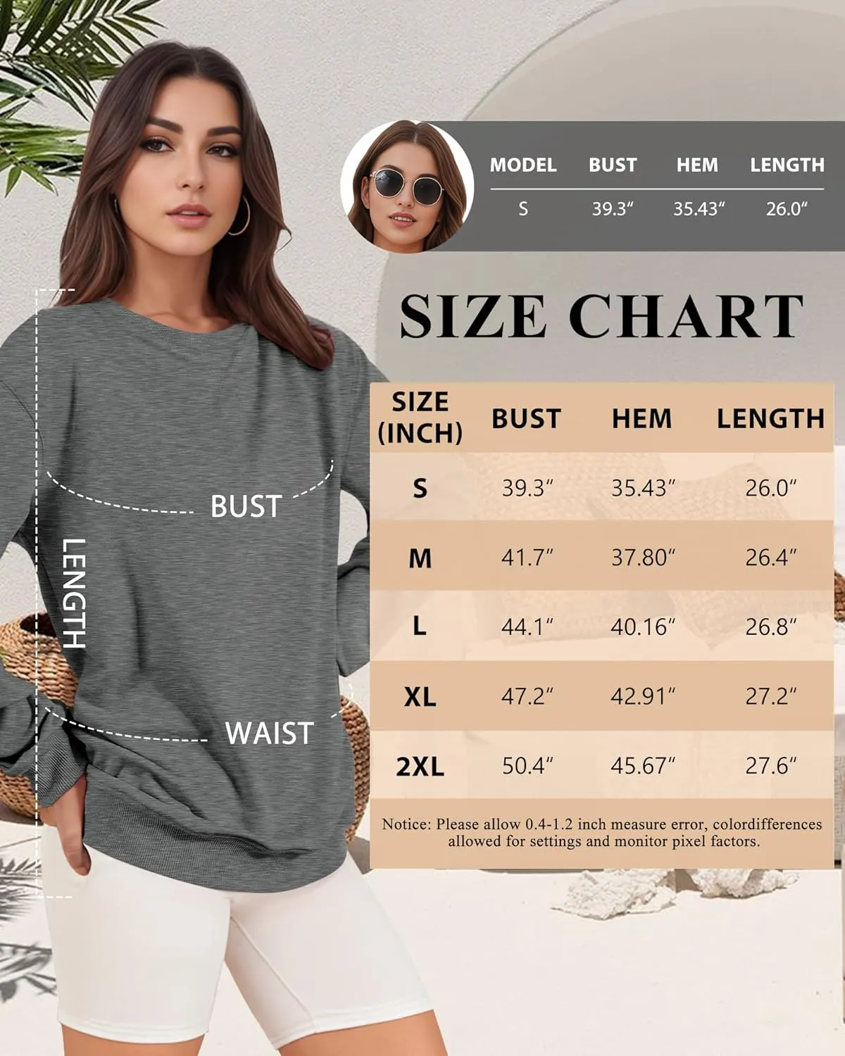 Sweatshirts for Women, Crewneck Casual Sweatshirts Woman Loose Fit Long Sleeve Pullover Tops Cute Soft Shirt