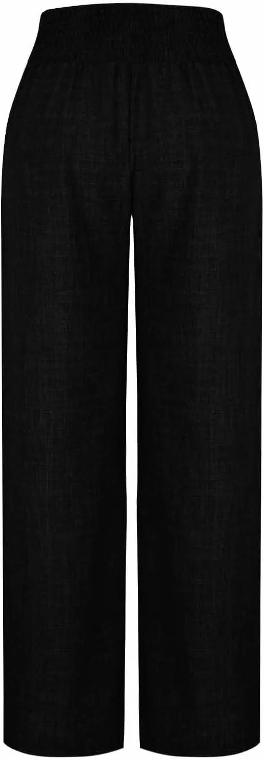 TARIENDY Womens Lightweight Pants Cozy High Waisted Pants Fashion Wide Leg Trousers Summer Casual Trousers Beach Outfits