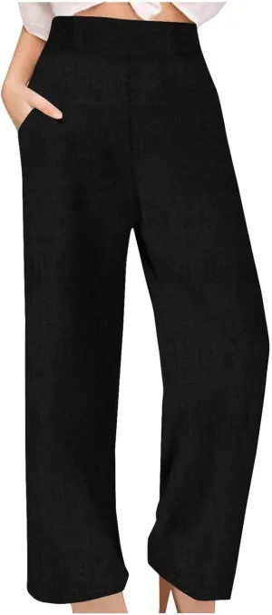 TARIENDY Womens Lightweight Pants Cozy High Waisted Pants Fashion Wide Leg Trousers Summer Casual Trousers Beach Outfits
