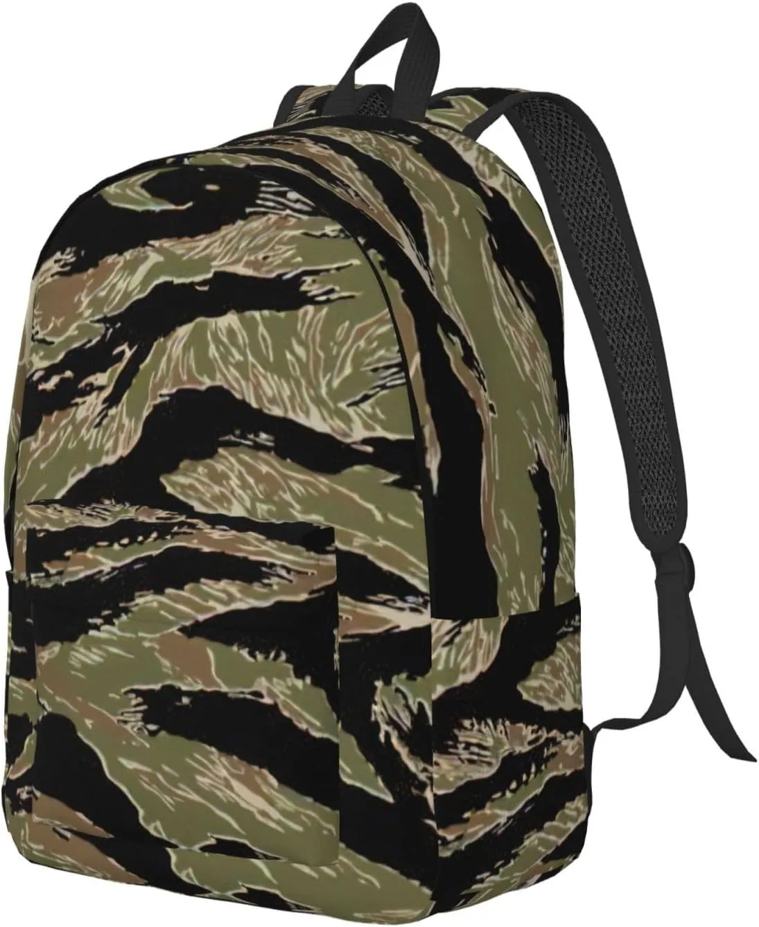 Tiger Stripe Camo Print Versatile Backpack Travel Backpack, Laptop Holder - Casual Daypack 15 In Laptops"