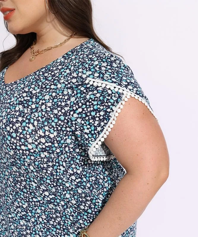 TIYOMI Plus Size Tops for Women Round Neck Square Neck T Shirts Summer Casual Short Sleeve Tunic Blouses XL-5XL