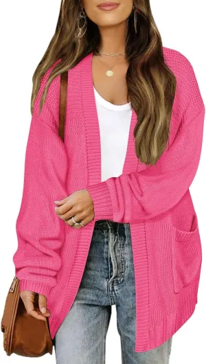 TIYOMI Women's Plus Size Knitting Cardigan Sweaters Lantern Sleeve with Pocket XL-3XL