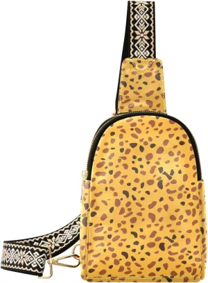 trendy Cheetah Spots Orange shoulder bag multipurpose brown leather fanny pack for travel