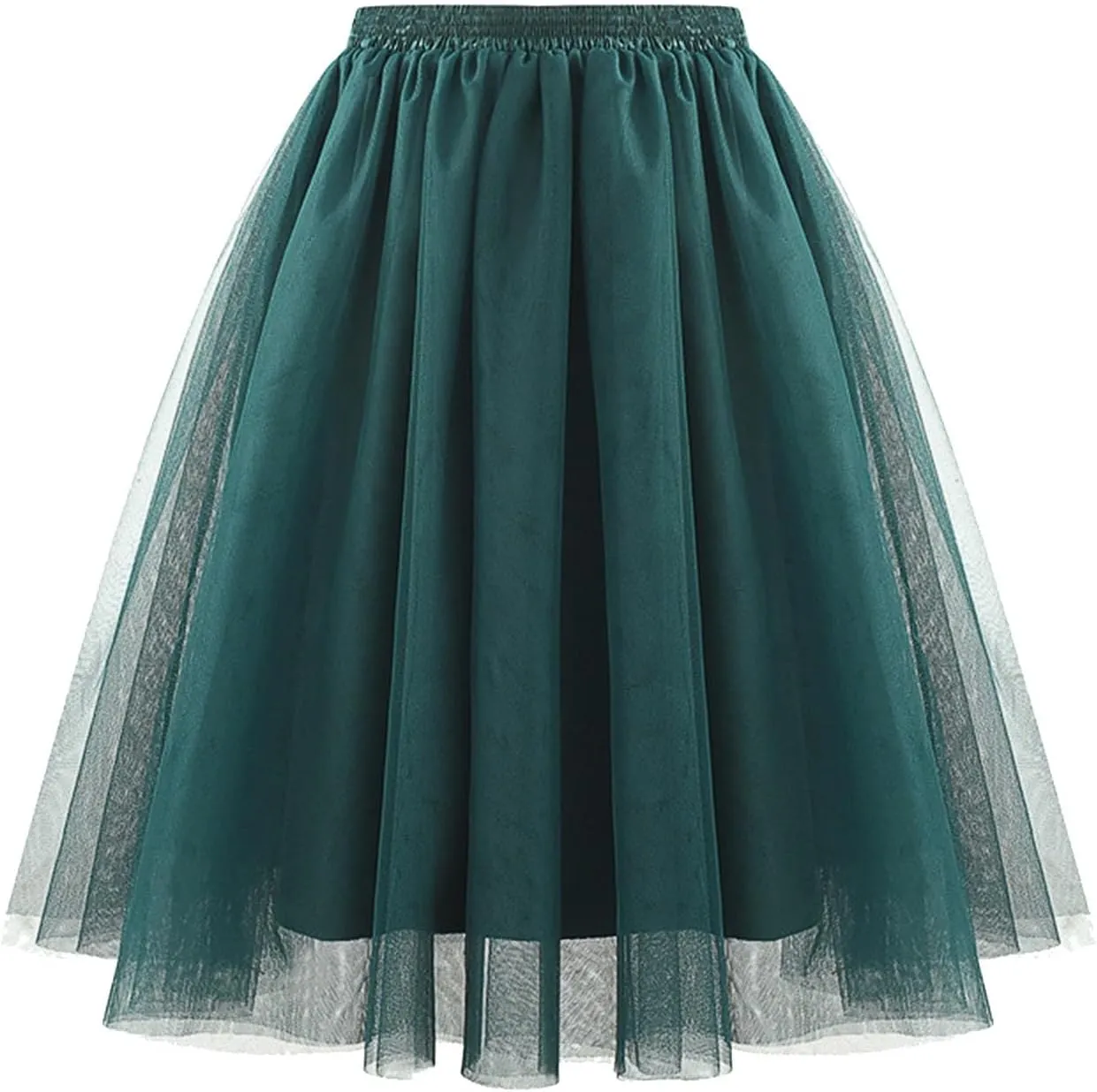 Tulle Skirts for Women Midi Layered Skorts Elastic High Waisted A Line Skirt Tutu Skirt for Prom Party
