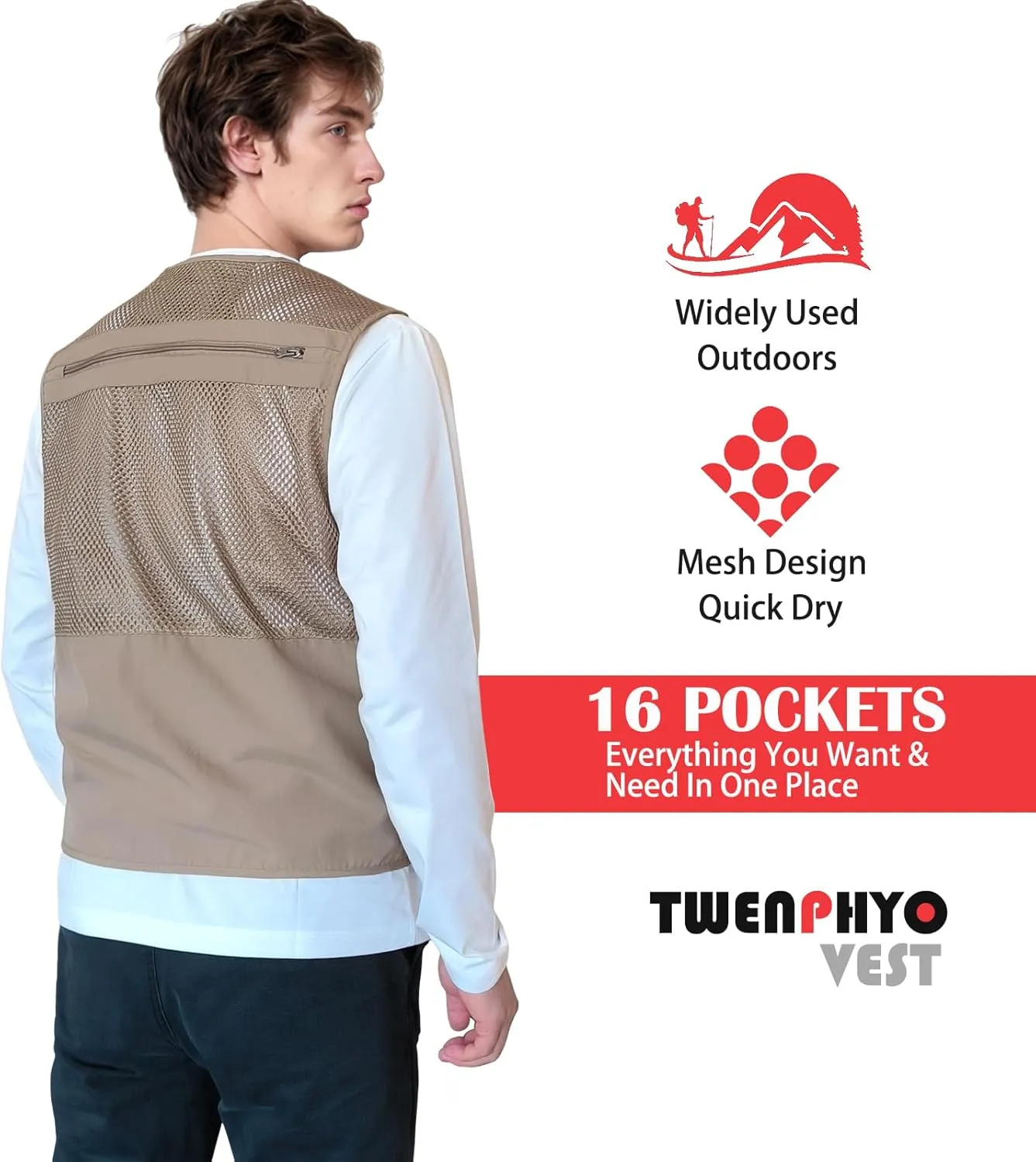 Versatile Men's Summer Vest for Fishing, Travel, Outdoor Work, Safari and Photography with Multiple Pockets