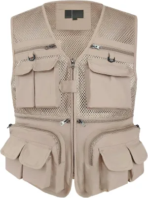 Versatile Men's Summer Vest for Fishing, Travel, Outdoor Work, Safari and Photography with Multiple Pockets