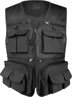 Versatile Men's Summer Vest for Fishing, Travel, Outdoor Work, Safari and Photography with Multiple Pockets