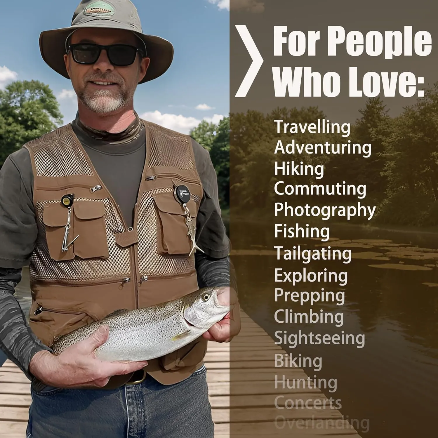 Versatile Men's Summer Vest for Fishing, Travel, Outdoor Work, Safari and Photography with Multiple Pockets