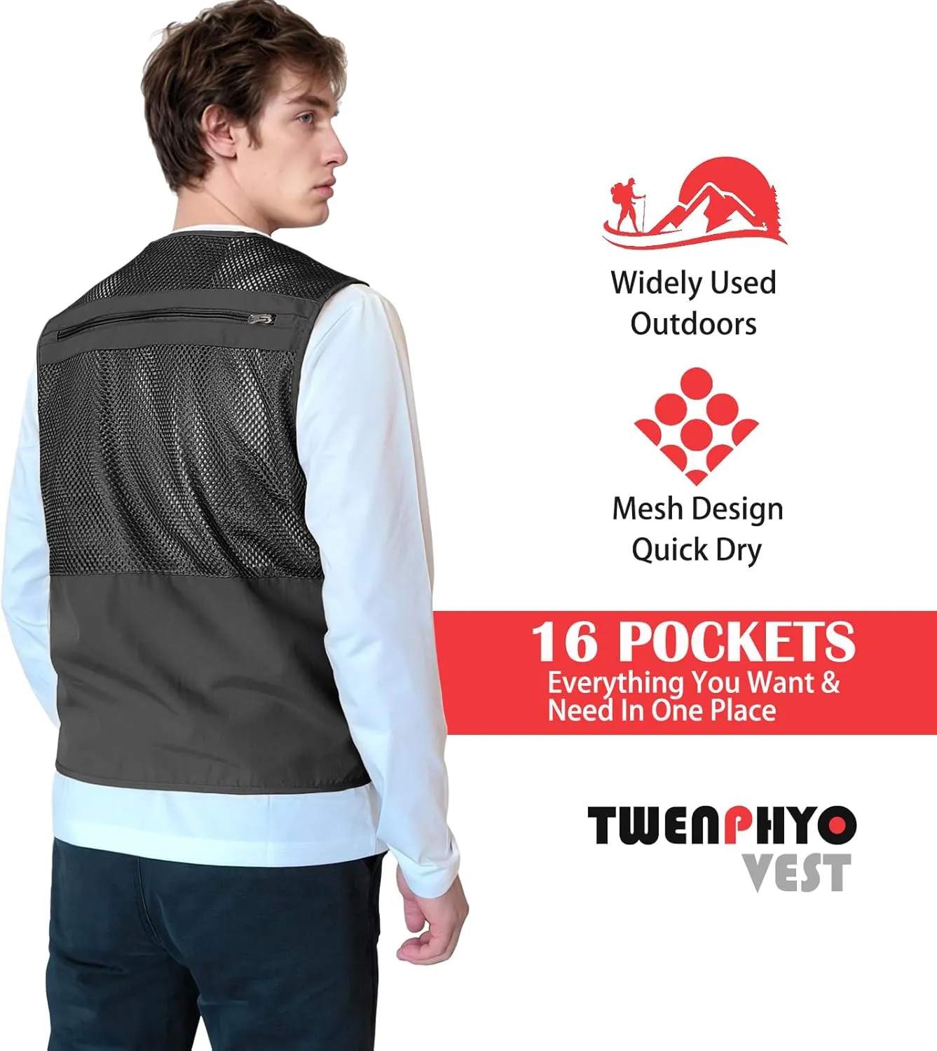 Versatile Men's Summer Vest for Fishing, Travel, Outdoor Work, Safari and Photography with Multiple Pockets