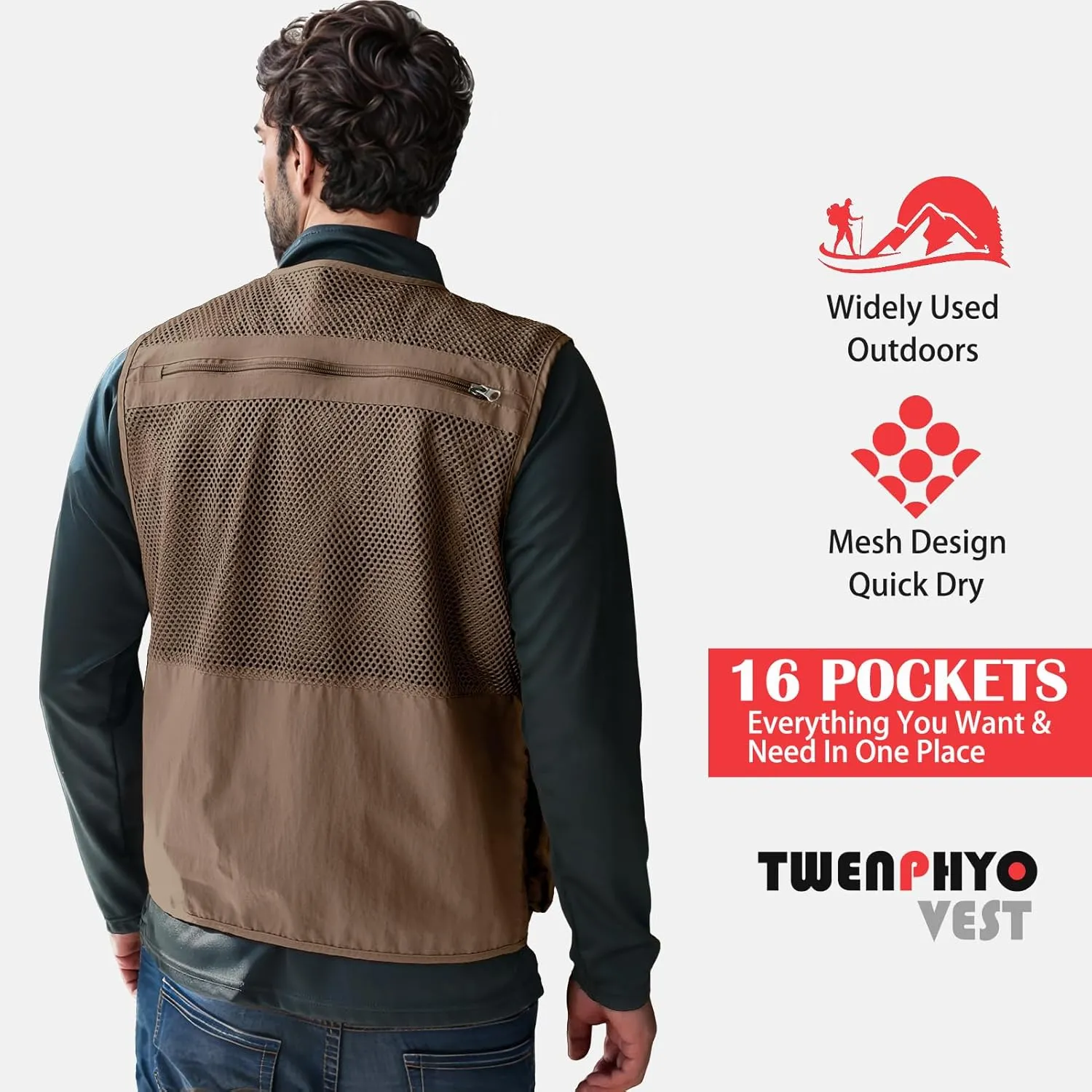 Versatile Men's Summer Vest for Fishing, Travel, Outdoor Work, Safari and Photography with Multiple Pockets