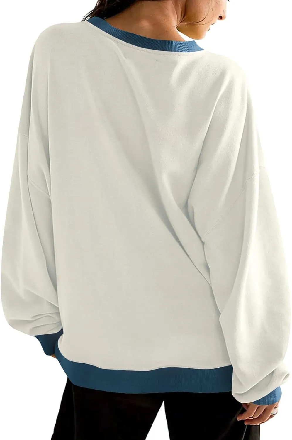 VUTRU Women Striped Oversized Sweatshirt Crewneck Long Sleeve Shirts Hoodies Casual Loose Pullover Top 2024 Fall Clothes