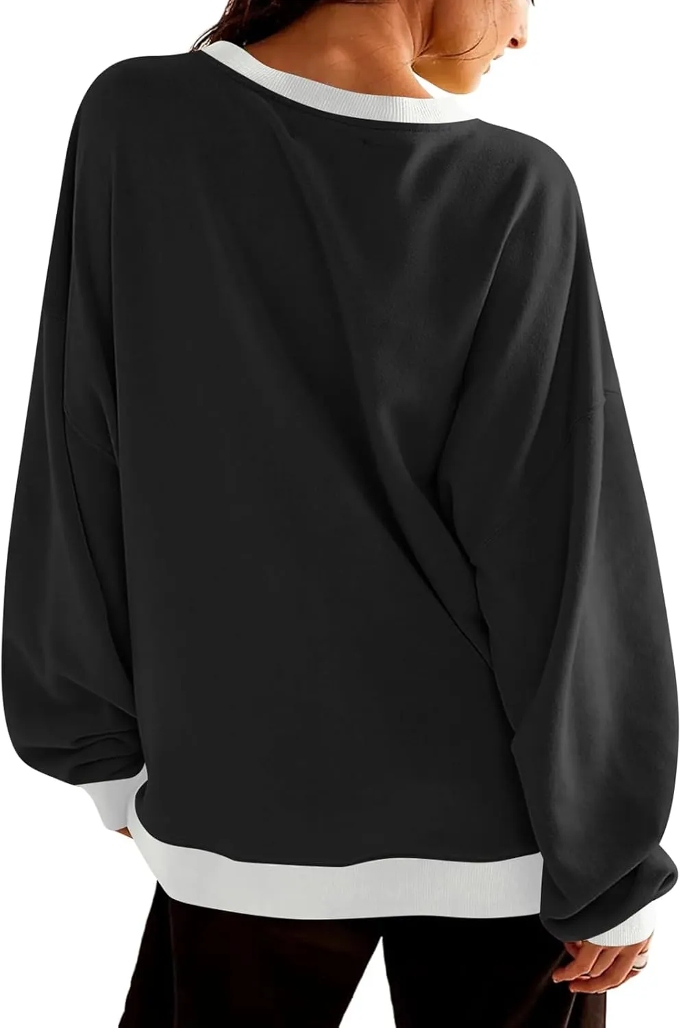 VUTRU Women Striped Oversized Sweatshirt Crewneck Long Sleeve Shirts Hoodies Casual Loose Pullover Top 2024 Fall Clothes
