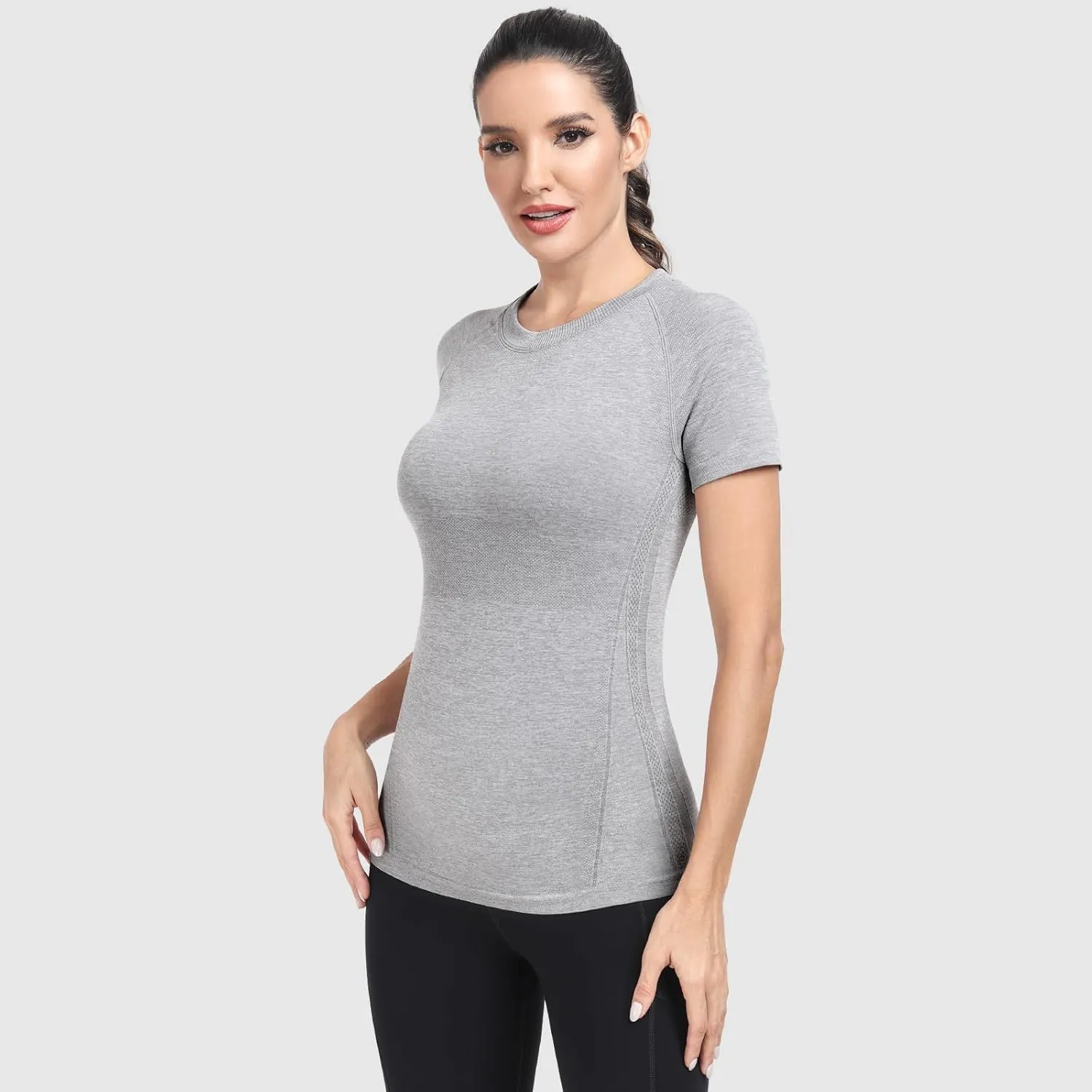 WANAYOU 2 Pack Workout Shirts for Women,Workout Tops for Women Short Sleeve,Breathable Yoga T Shirts Athletic Gym Gym Shirt