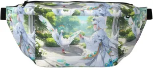 White Peacock Stylish Crossbody Waist Pack - Versatile And Compact Travel Pouch For Hands-Free Storage