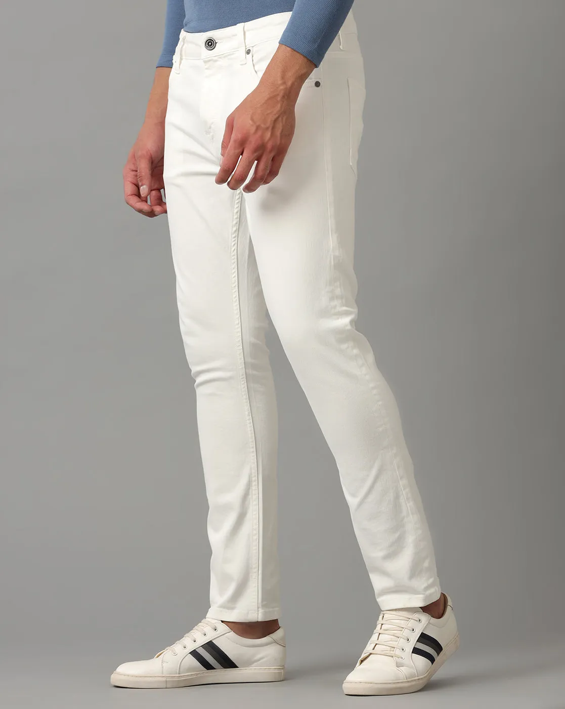 WHITE TRACK SKINNY FIT JEANS