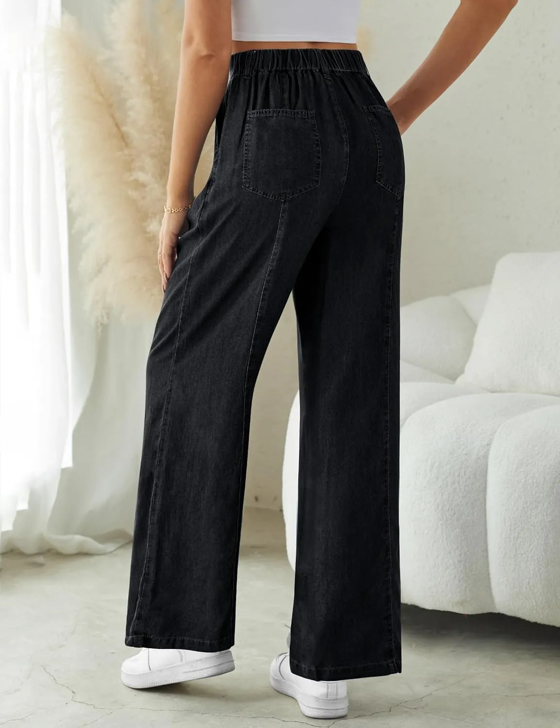 Wide Leg Jeans for Women High Waisted Baggy Jeans Womens Wide Leg Lounge Pants Stretch Bell Bottom Wide Leg Pants