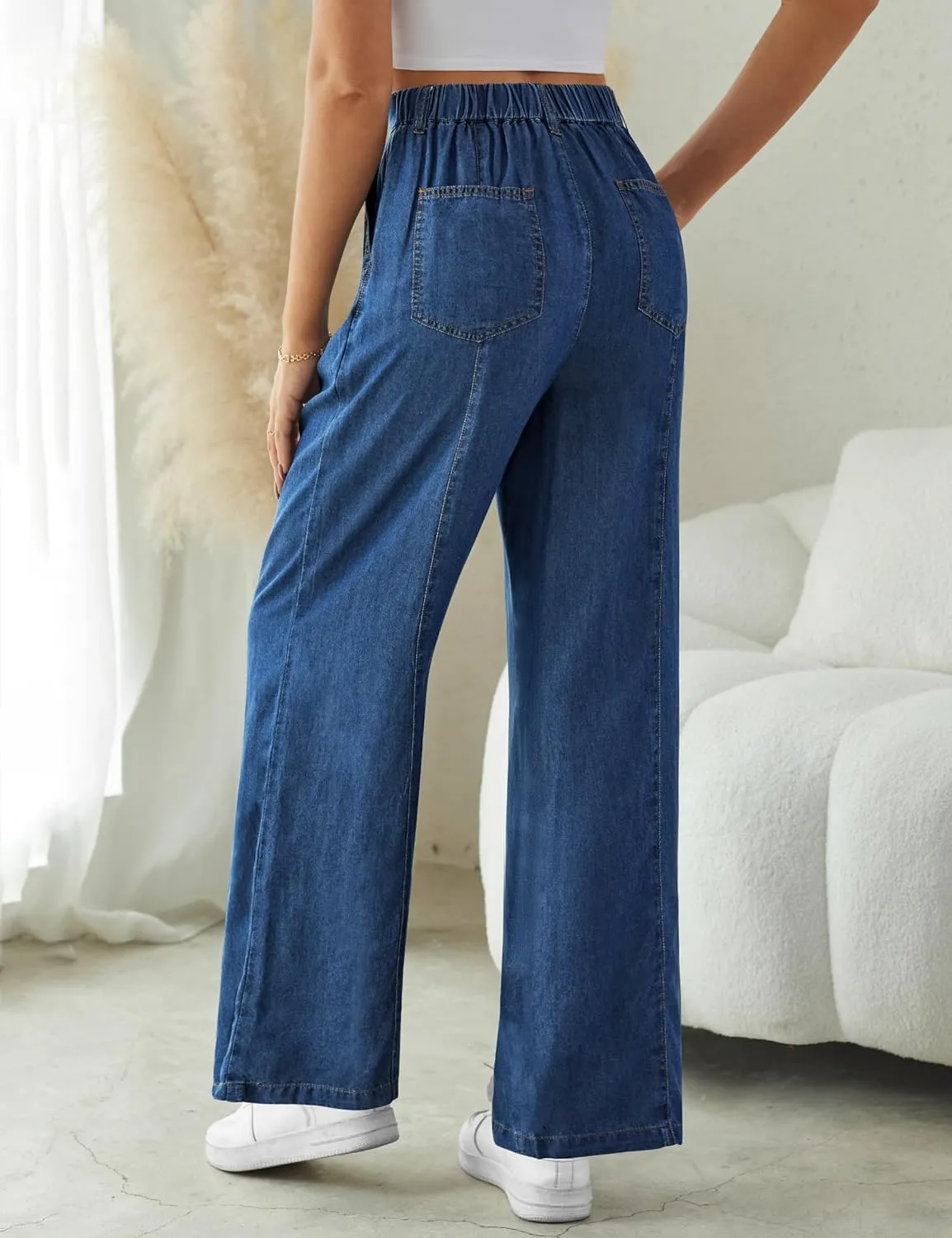 Wide Leg Jeans for Women High Waisted Baggy Jeans Womens Wide Leg Lounge Pants Stretch Bell Bottom Wide Leg Pants
