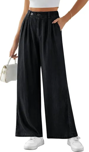 Wide Leg Jeans for Women High Waisted Baggy Jeans Womens Wide Leg Lounge Pants Stretch Bell Bottom Wide Leg Pants