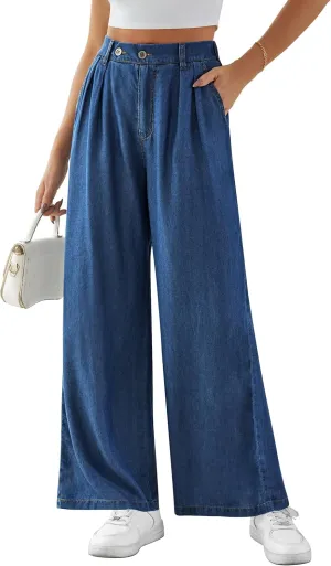 Wide Leg Jeans for Women High Waisted Baggy Jeans Womens Wide Leg Lounge Pants Stretch Bell Bottom Wide Leg Pants