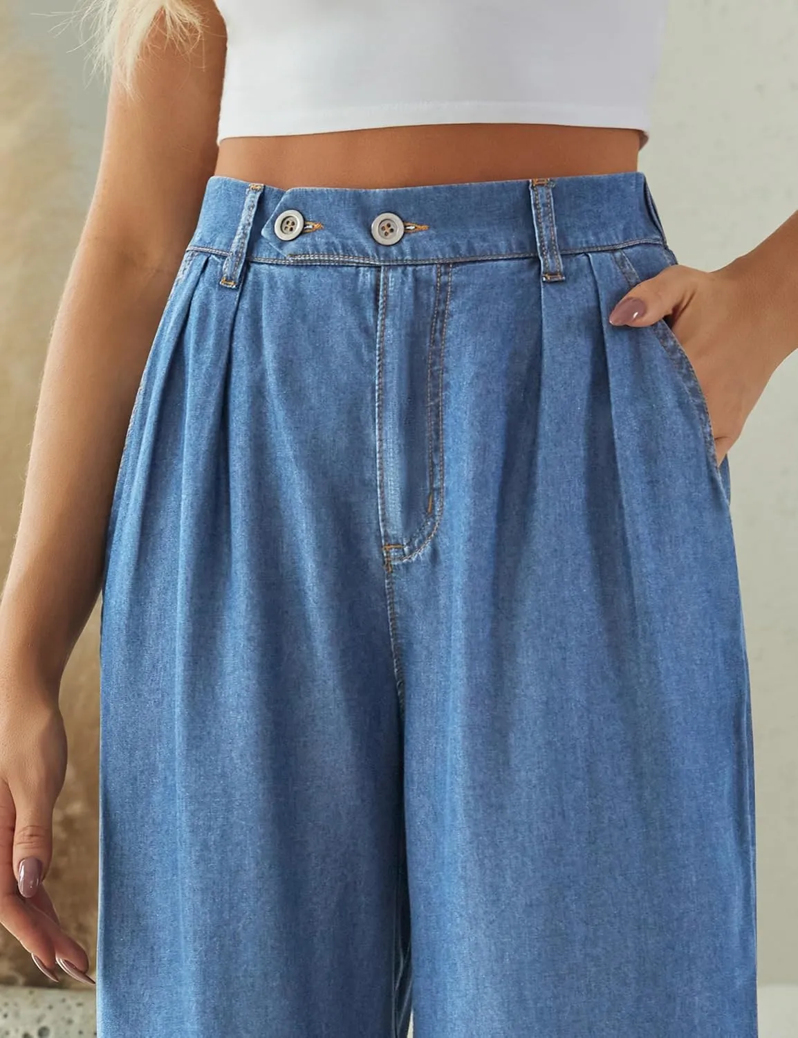 Wide Leg Jeans for Women High Waisted Baggy Jeans Womens Wide Leg Lounge Pants Stretch Bell Bottom Wide Leg Pants