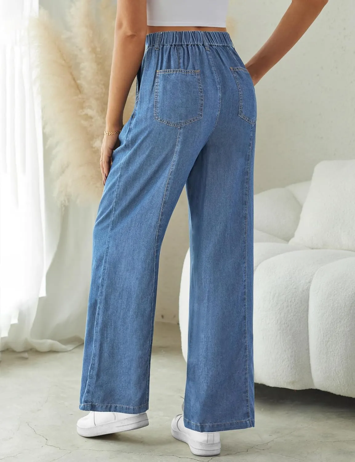 Wide Leg Jeans for Women High Waisted Baggy Jeans Womens Wide Leg Lounge Pants Stretch Bell Bottom Wide Leg Pants