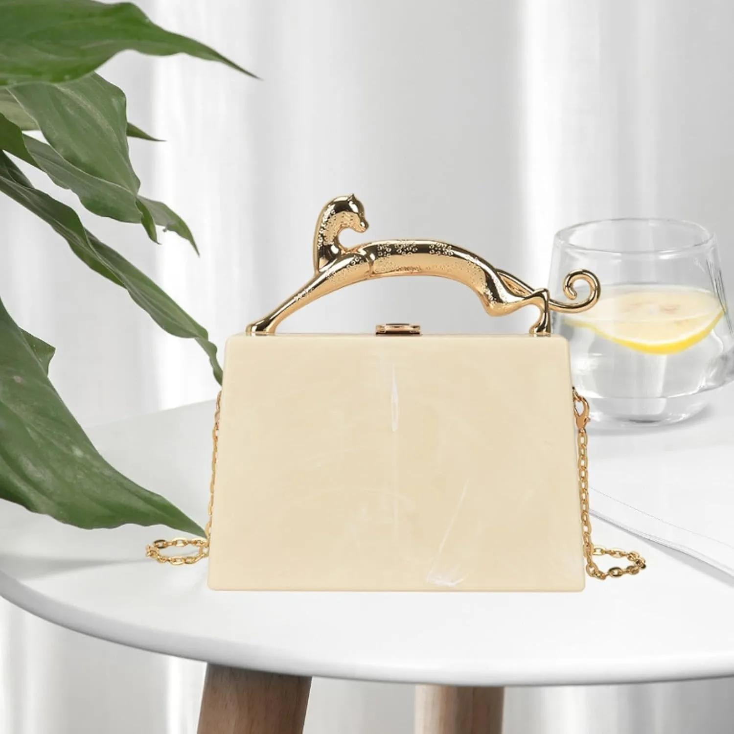 Women Acrylic Purse Trendy Handbag for Wedding Prom Party Engagement Birthday