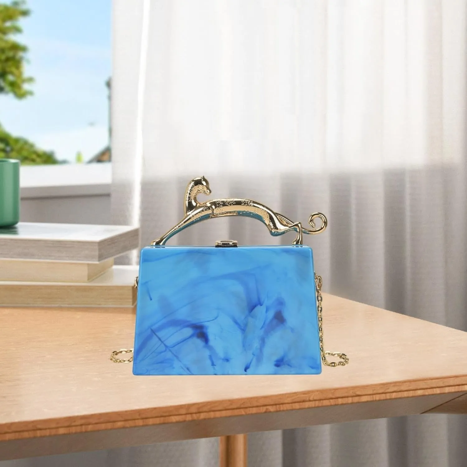 Women Acrylic Purse Trendy Handbag for Wedding Prom Party Engagement Birthday
