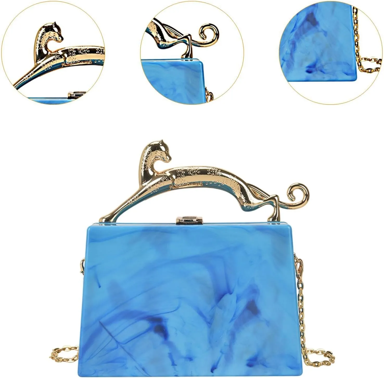 Women Acrylic Purse Trendy Handbag for Wedding Prom Party Engagement Birthday