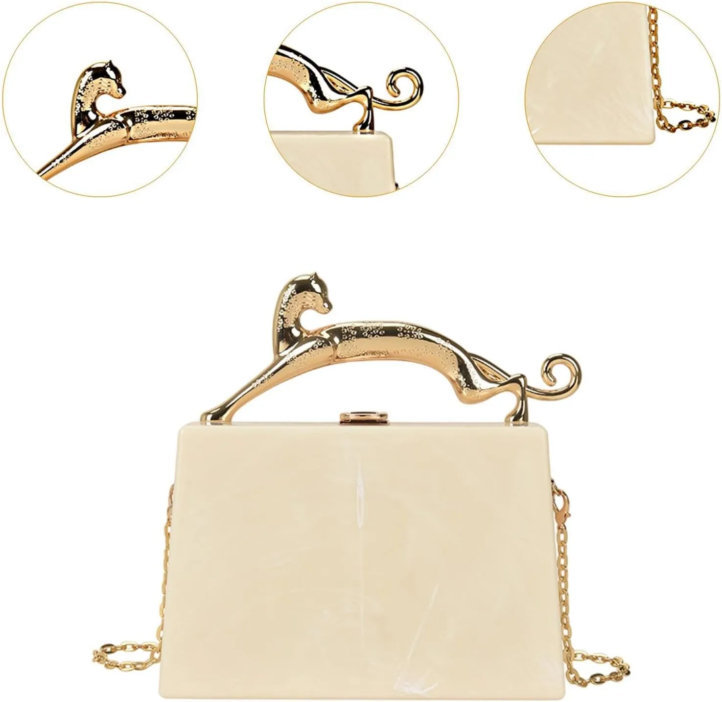 Women Acrylic Purse Trendy Handbag for Wedding Prom Party Engagement Birthday