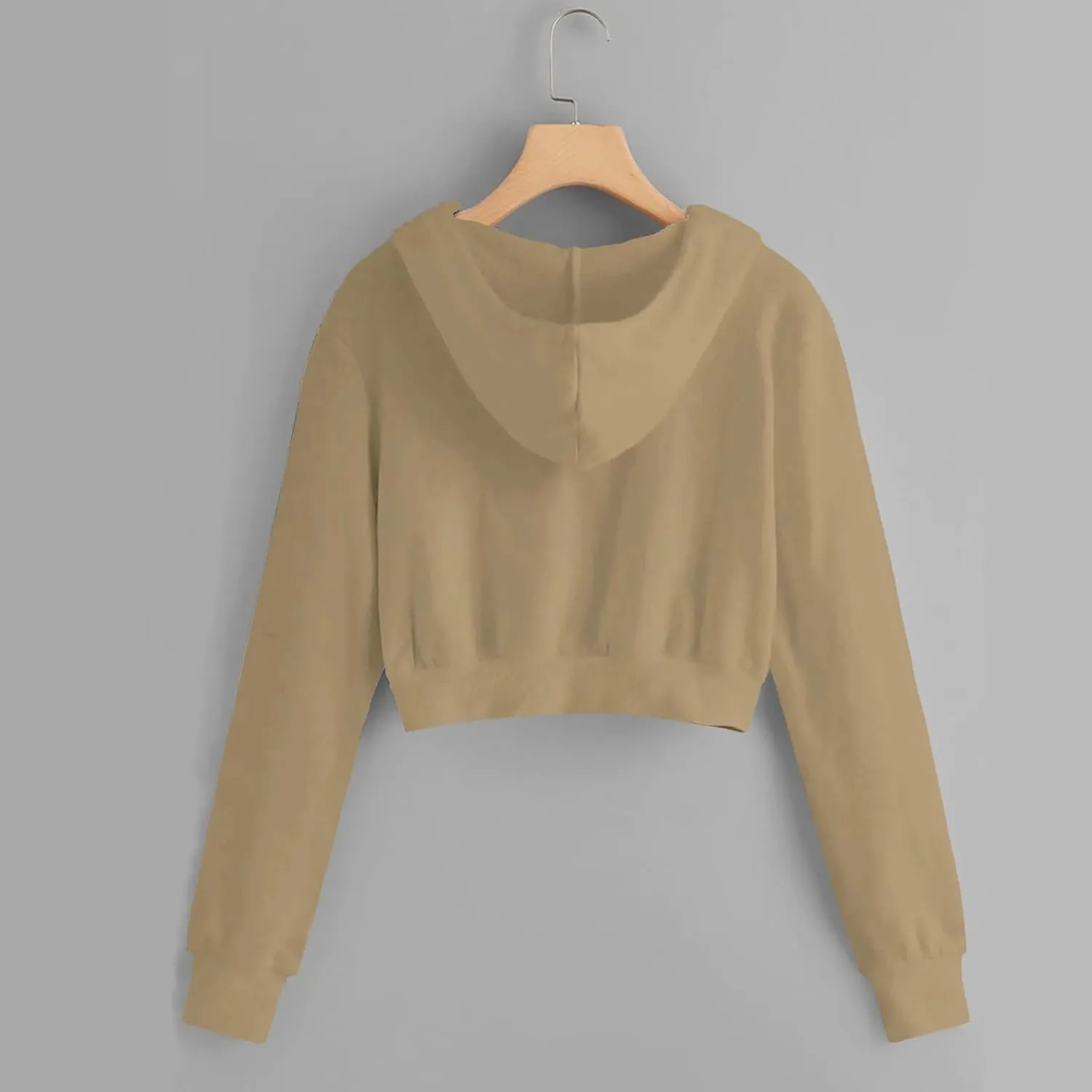 Women Full Zip Up Cropped Hoodies Cute Long Sleeve Sweatshirt Casual Pullover Tops Y2K Trendy Fashion Clothes 2024