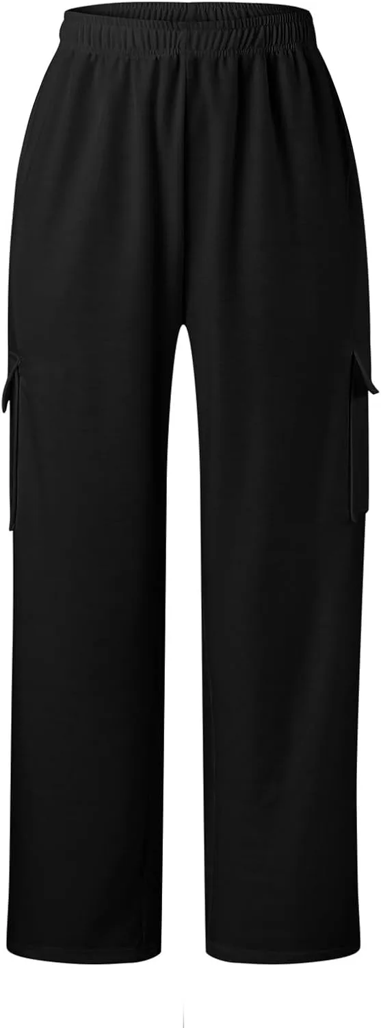 Women Linen Blend Summer Breathable Pants High Waist Wide Leg Slim Fit Trousers Business Work