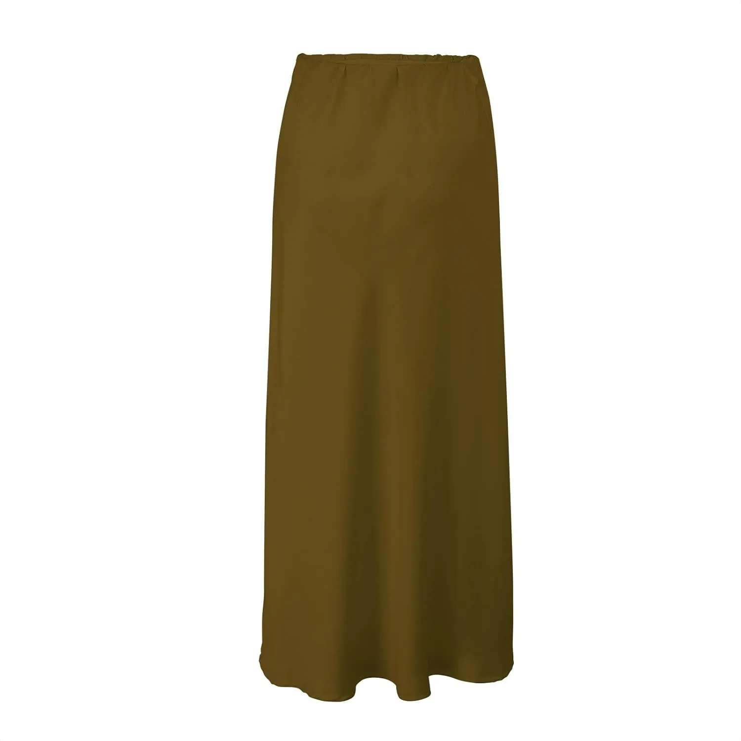 Women Long Satin Summer Fall Skirt Silk Elegant High Waist Black Wedding Flared A-Line Midi Skirts