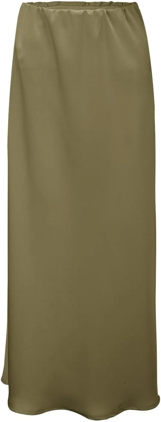 Women Long Satin Summer Fall Skirt Silk Elegant High Waist Black Wedding Flared A-Line Midi Skirts