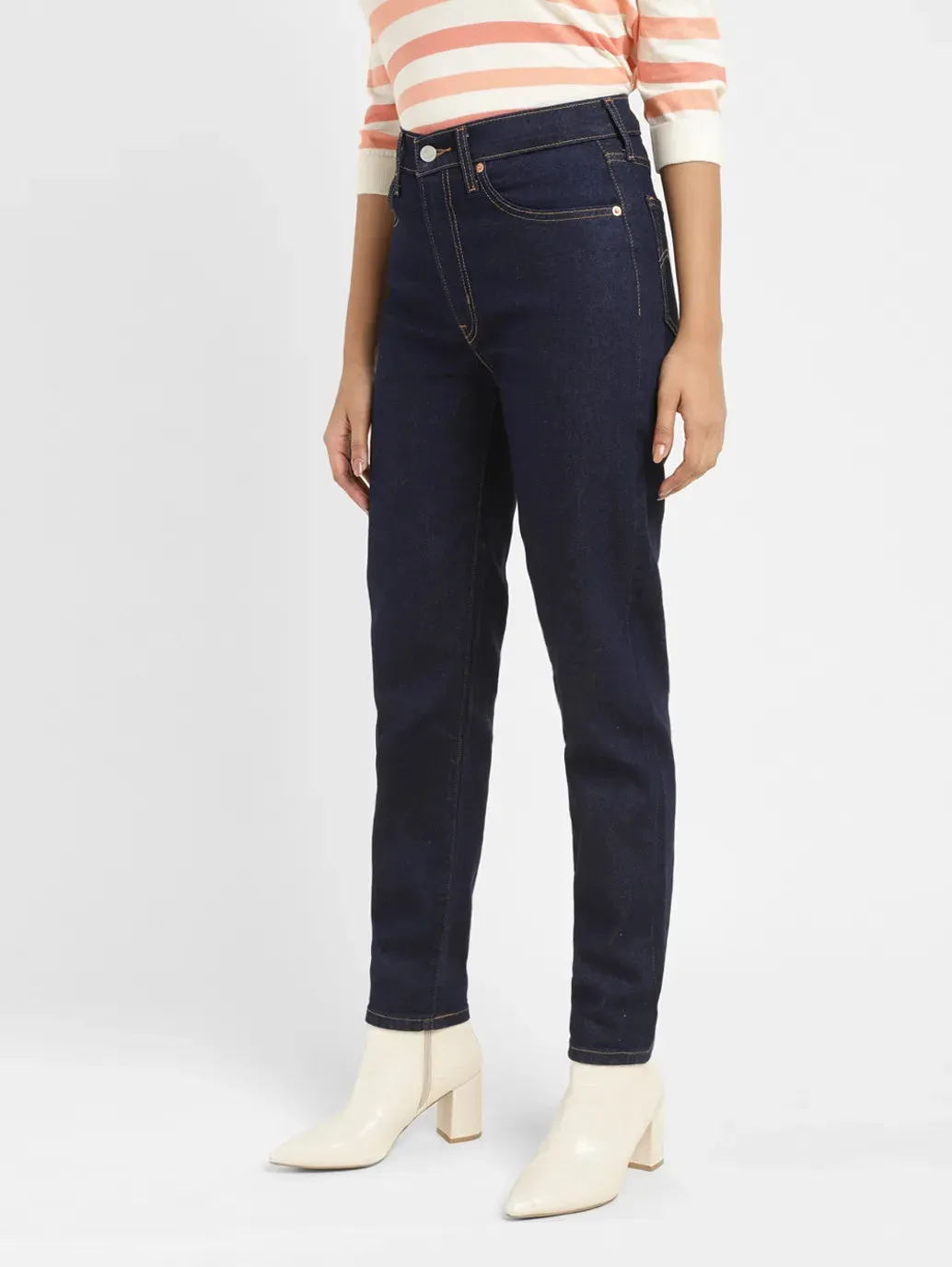 Women's 550'92 Navy Blue Relaxed Fit High Rise Jeans