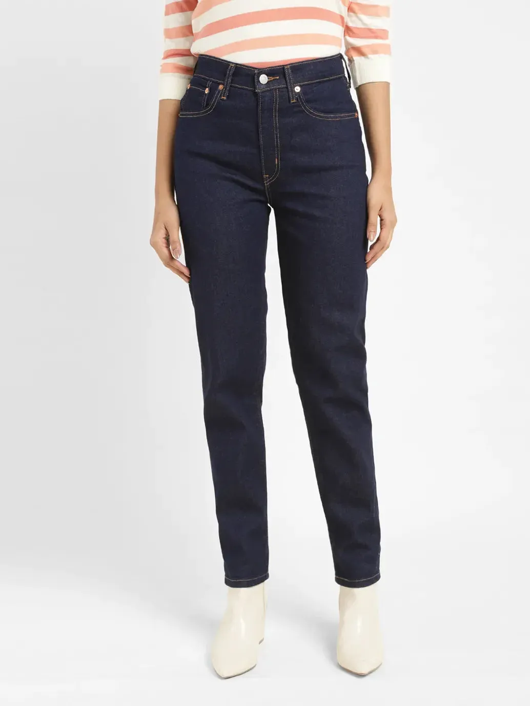 Women's 550'92 Navy Blue Relaxed Fit High Rise Jeans