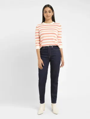 Women's 550'92 Navy Blue Relaxed Fit High Rise Jeans