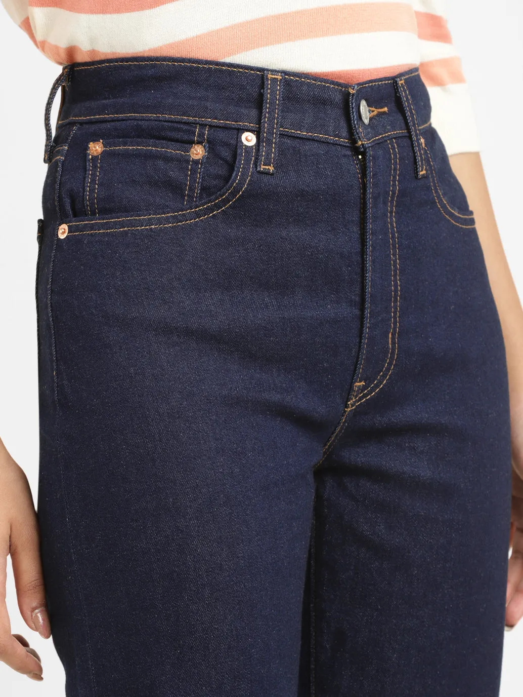 Women's 550'92 Navy Blue Relaxed Fit High Rise Jeans