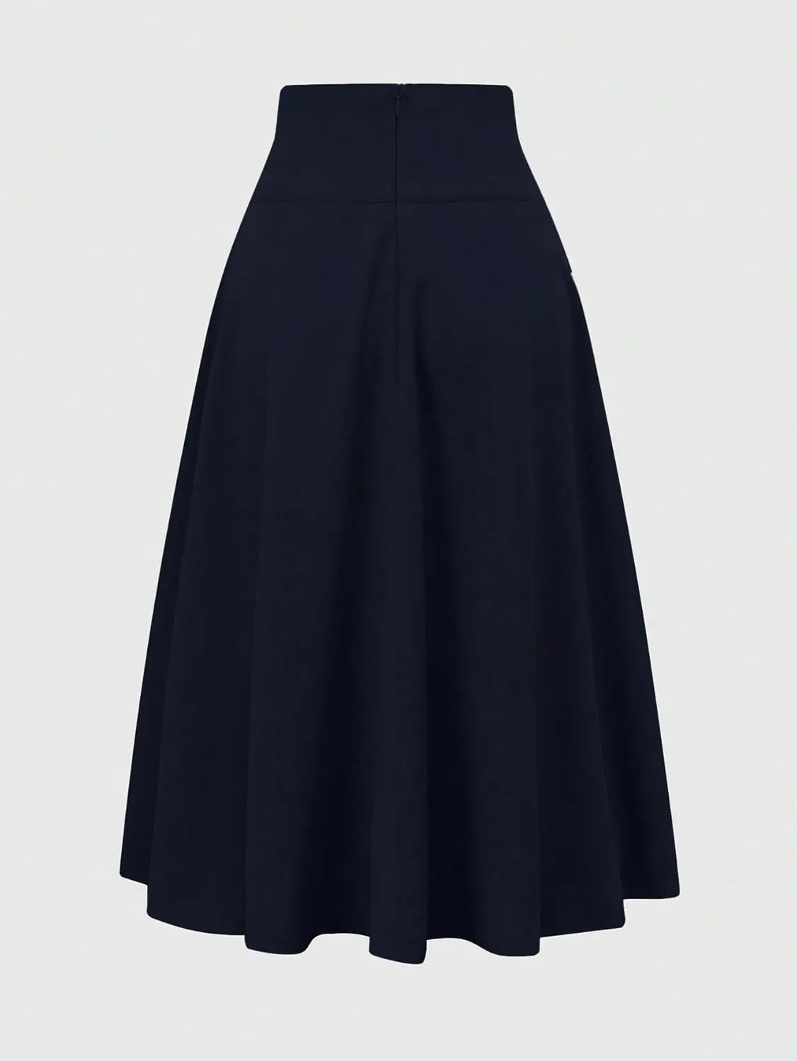 Women's Basic Casual Flared Women Solid Color Belted Waist Elegant A-Line Midi Skirt Casual Skirts
