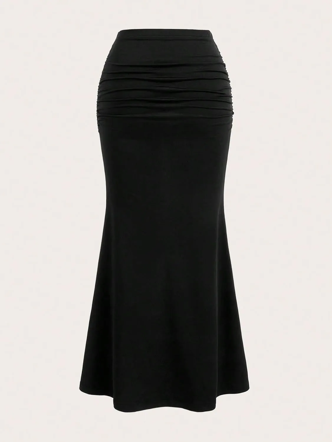 Women's Basic Elegant Women's Solid Pleated Midi Skirt Maxi Natural Women Outfit Casual Skirts