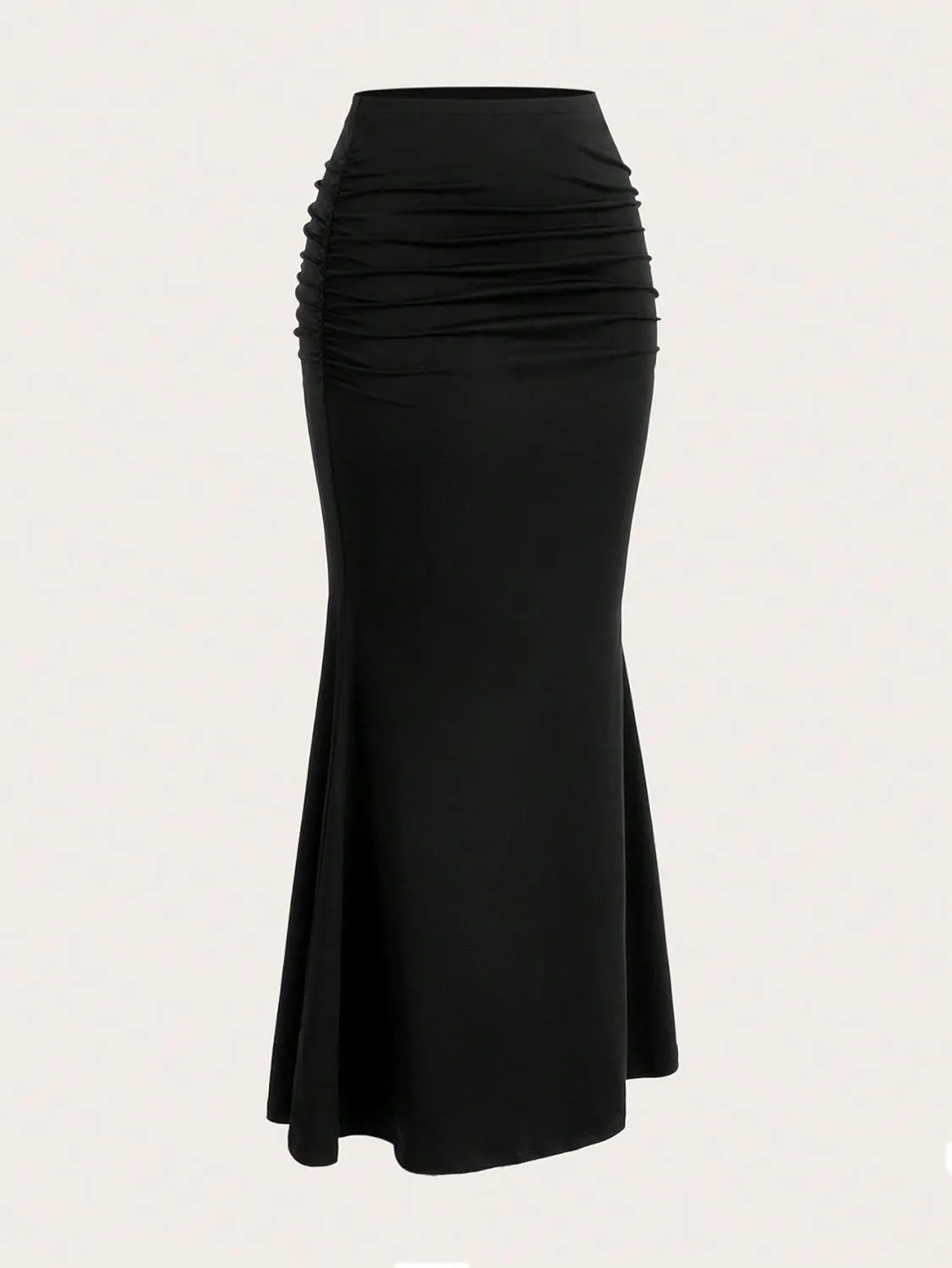 Women's Basic Elegant Women's Solid Pleated Midi Skirt Maxi Natural Women Outfit Casual Skirts