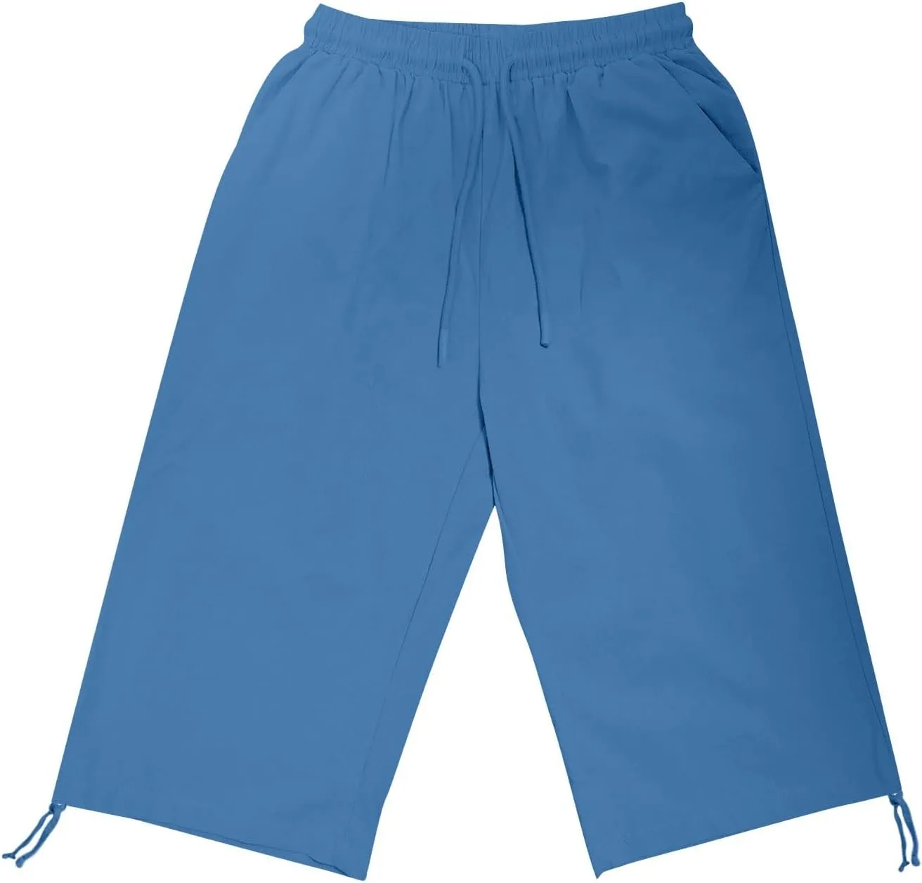 Women'S Casual Bottoms Pants Linen Lounge Drawstring Capri Breathable Pajama Summer Trousers With Pockets