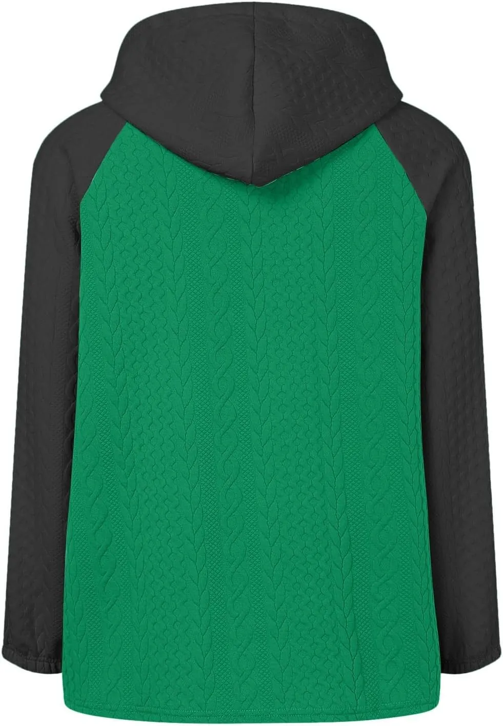 Women's Casual Oversized Hoodies Color Block Long Sleeve Sweatshirt Drawstring Hooded Pullover Top