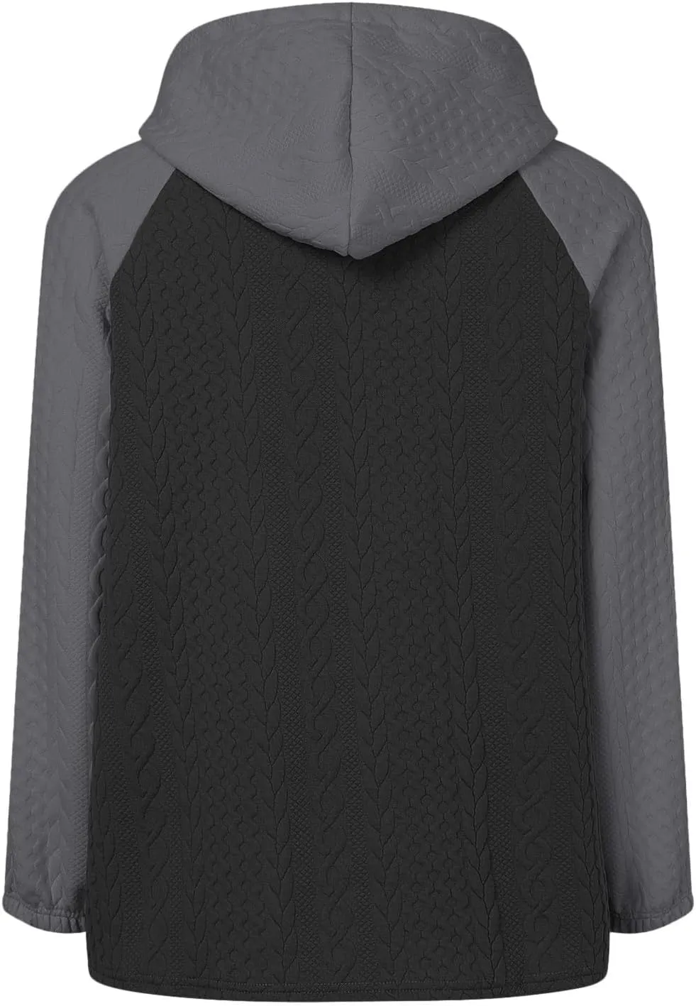 Women's Casual Oversized Hoodies Color Block Long Sleeve Sweatshirt Drawstring Hooded Pullover Top