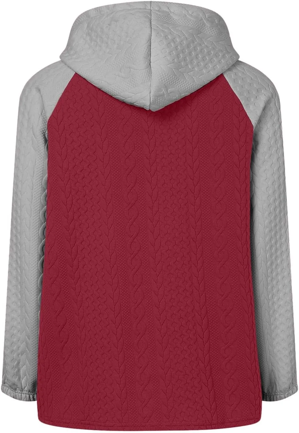 Women's Casual Oversized Hoodies Color Block Long Sleeve Sweatshirt Drawstring Hooded Pullover Top