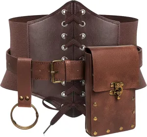 Womens Corset Belt Belt Pouch Waist Bag Fanny Pack Phone Holder Medieval Renaissance Costume Accessories