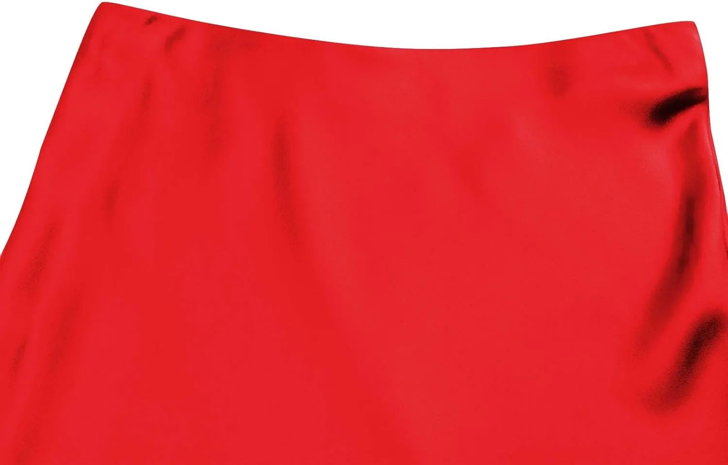 Women's Elegant High Waist Satin A Line Flared Midi Skirt Silk Cocktail Party Wedding Elegant Elastic Long Skirts