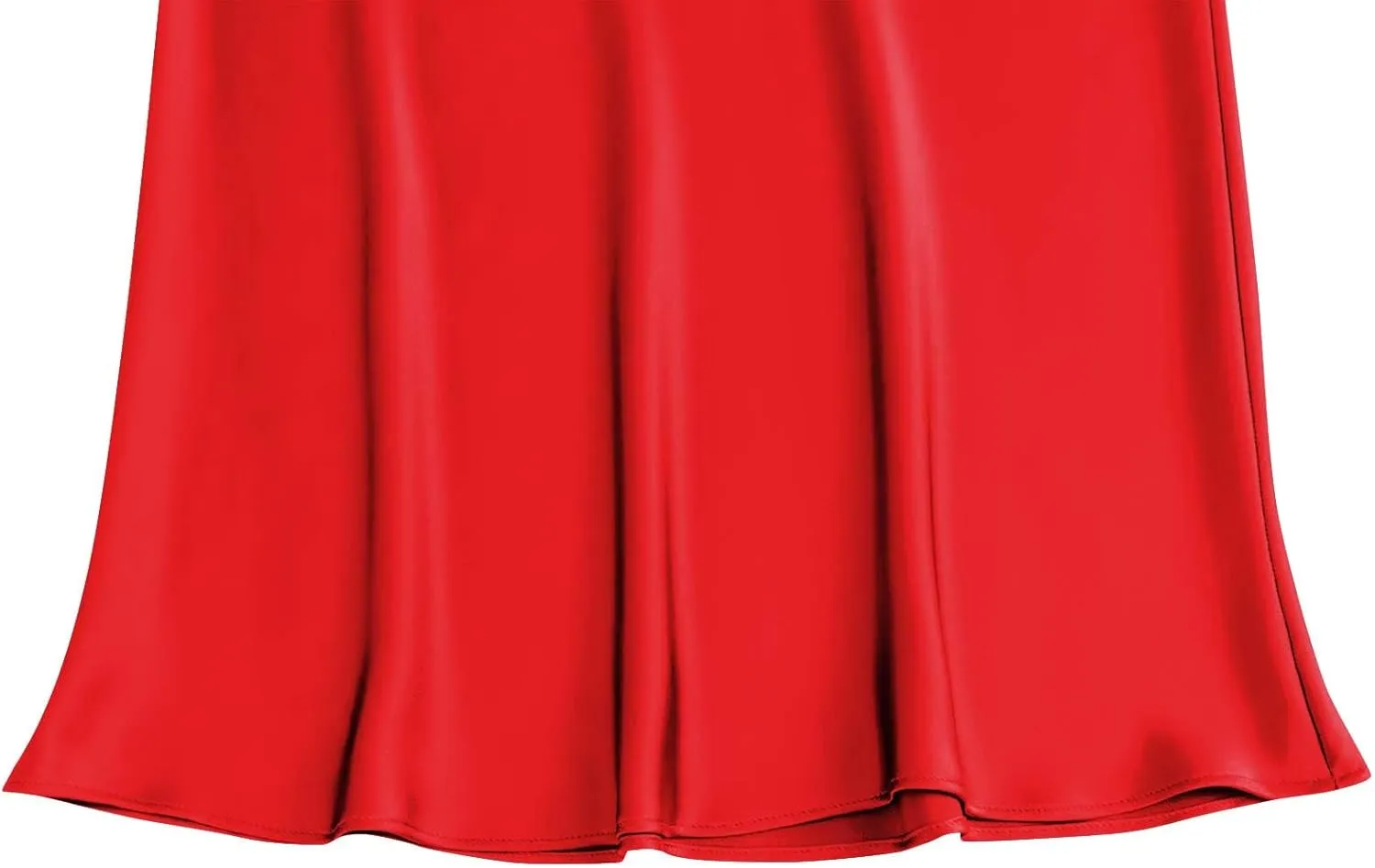 Women's Elegant High Waist Satin A Line Flared Midi Skirt Silk Cocktail Party Wedding Elegant Elastic Long Skirts