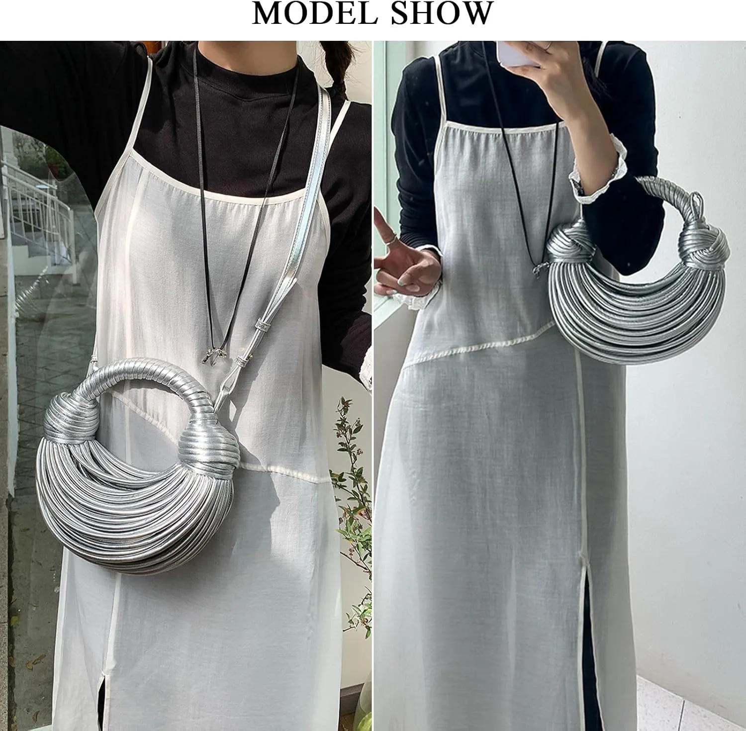 Women's Evening Handbags, Trendy Woven Clutch Purses for Women Formal Wedding